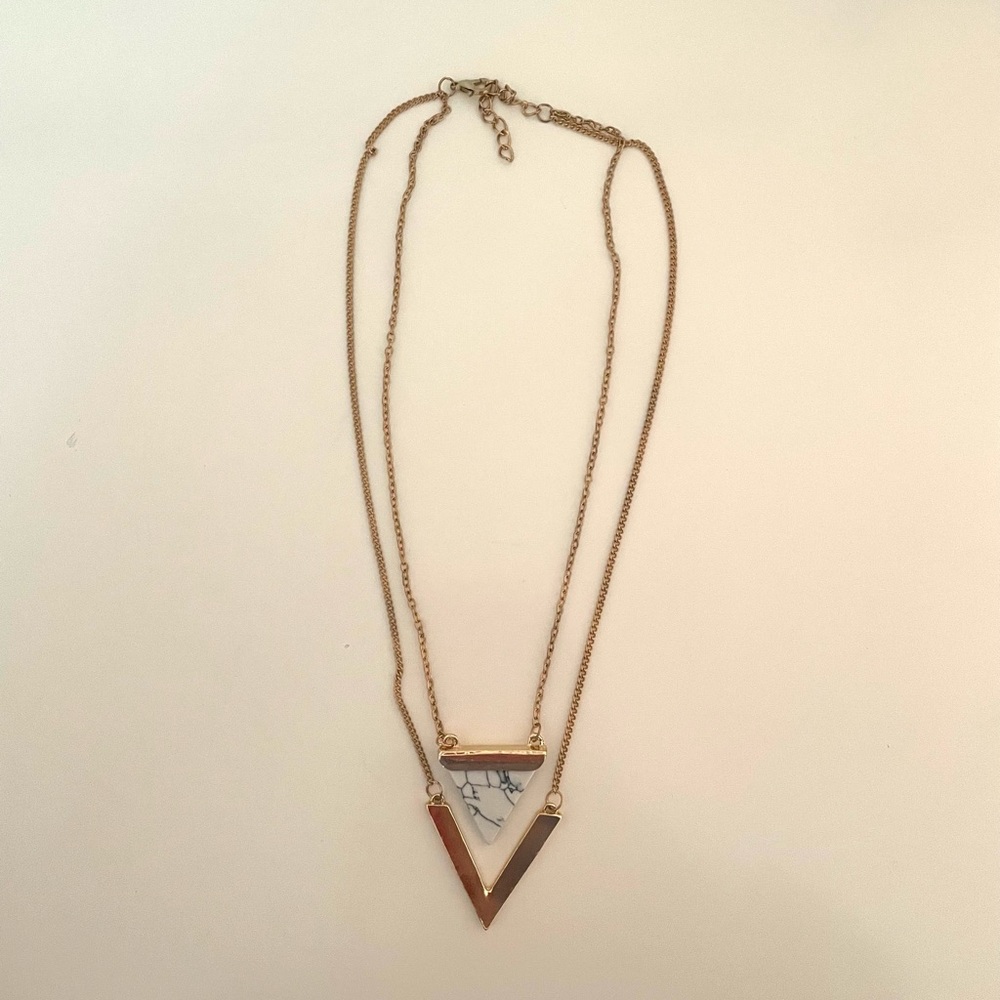 Gold triangle necklace